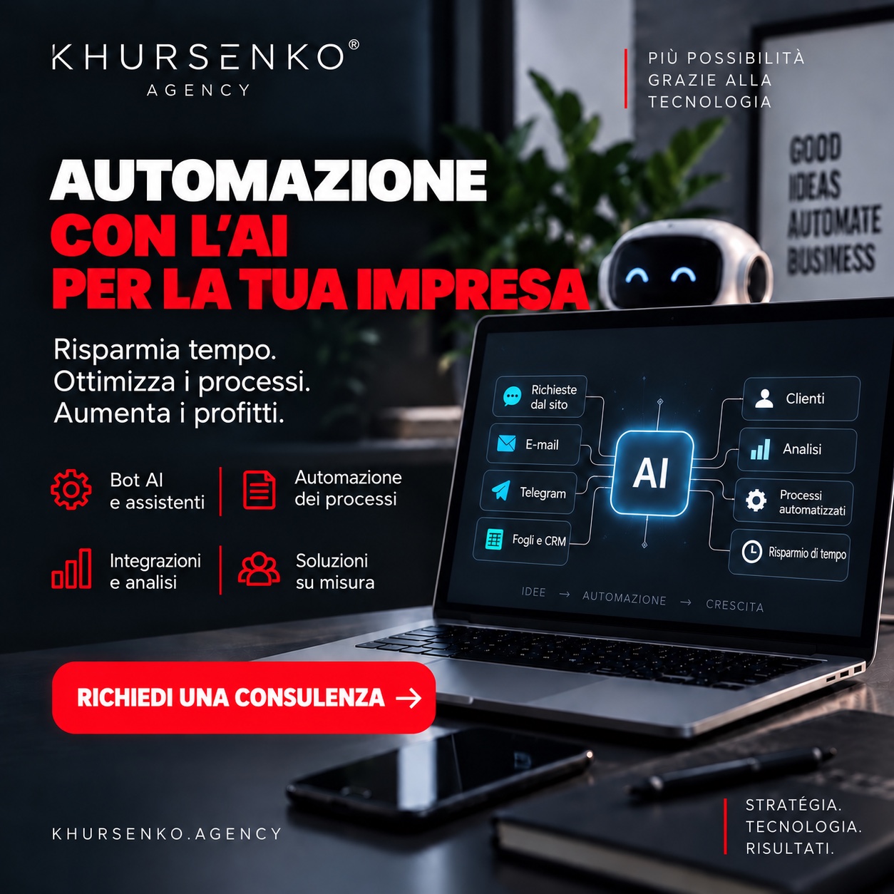 Automazione con intelligenza artificiale per la tua impresa